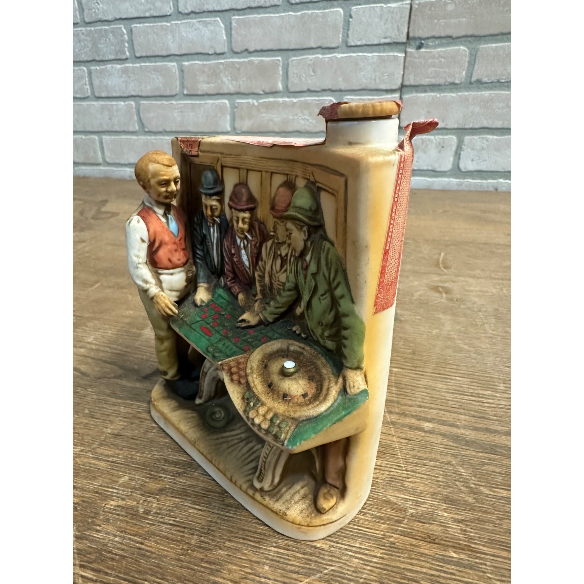 VINTAGE 1975 HAAS BROS NEVADA SALOON ROULETTE TABLE WHISKEY DECANTER EMPTY