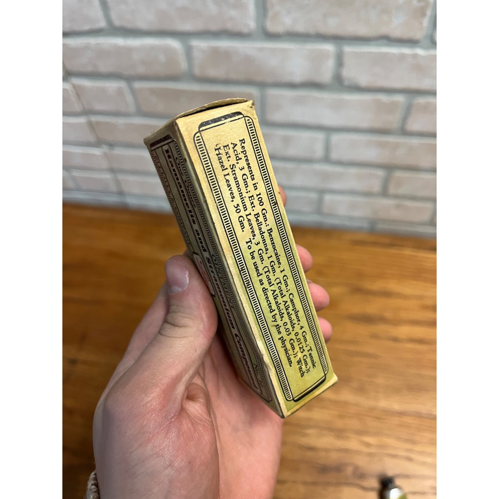 Vintage Eli Lilly Hamamelis & Stramonium Ointment Tube & Box Quack Medicine