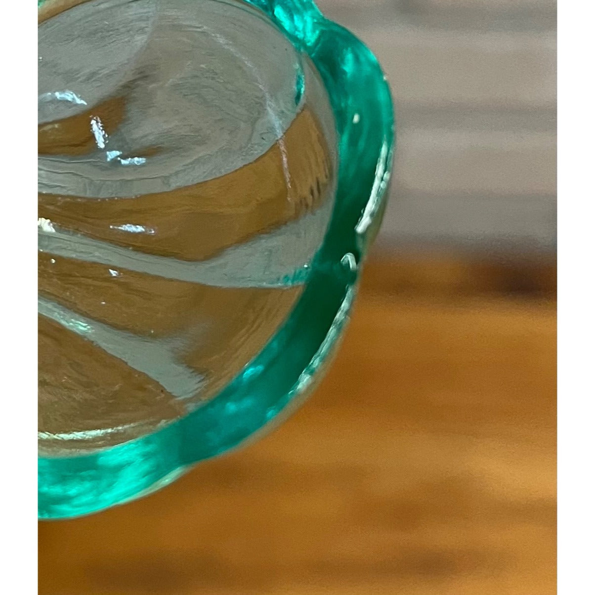 Vintage Uranium Glass Mayonnaise Sauce Serving Bowl & Ladle Teal Blue Handled