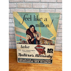 Vintage Art Deco Nature's Remedy Laxatives Advertising Sign Poster 1940s