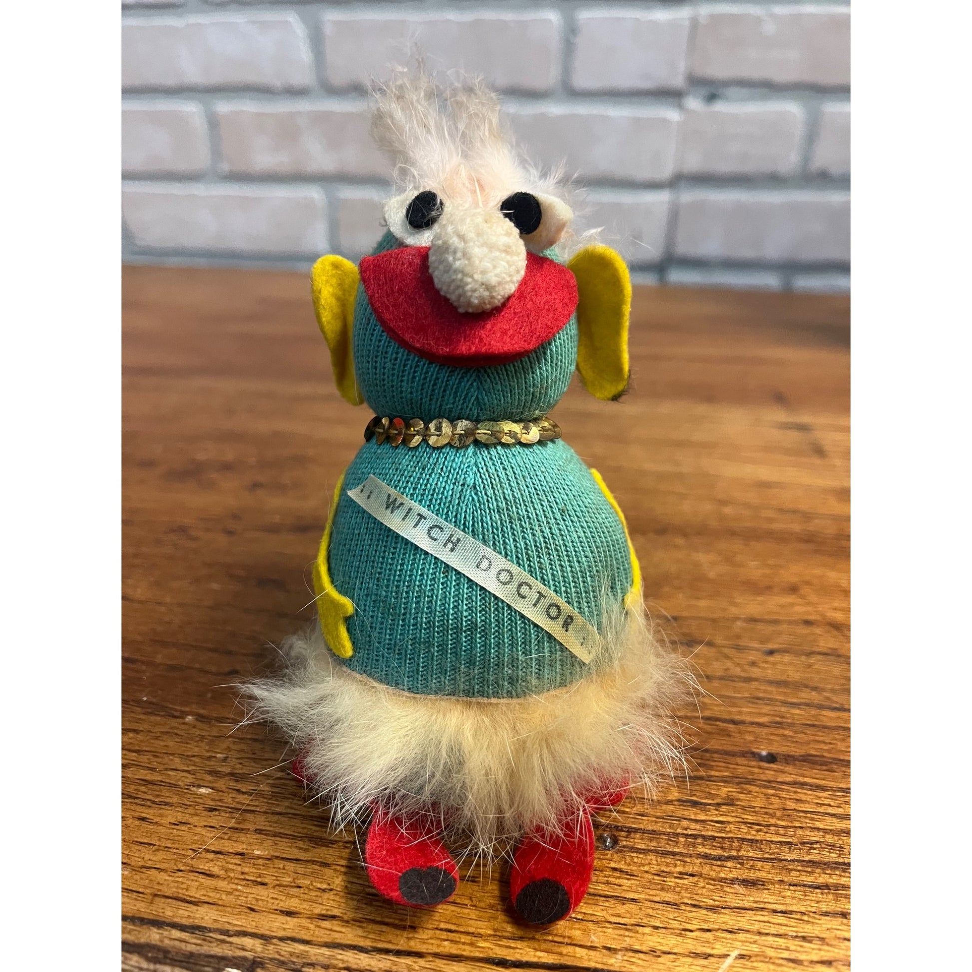 Vintage 1940s "Witch Doctor" Quirky Sock Money Figure Christy Manufacturing Co