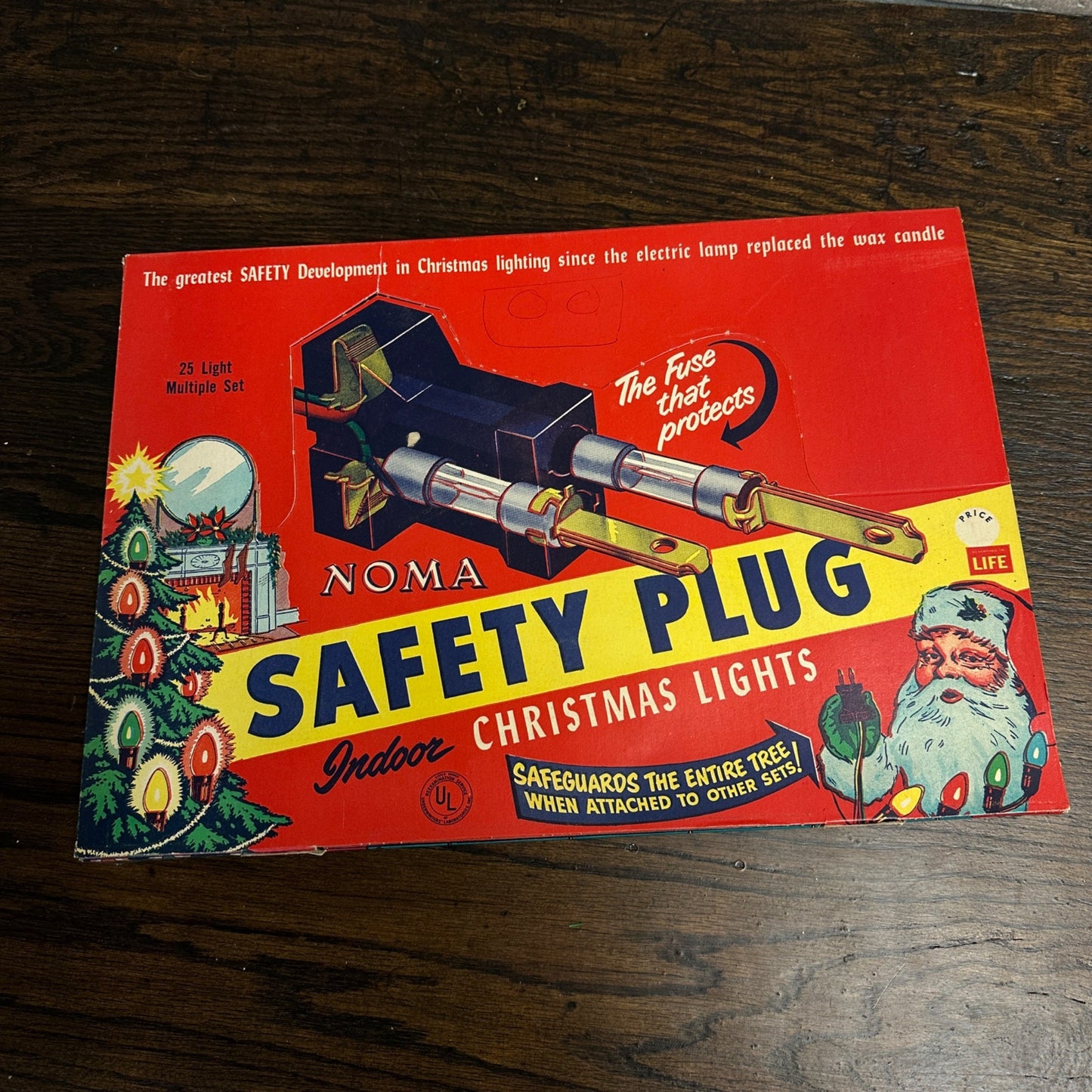 VINTAGE NOMA SAFETY PLUG CHRISTMAS STRING LIGHTS 24 INDOOR w/ORIGINAL BOX