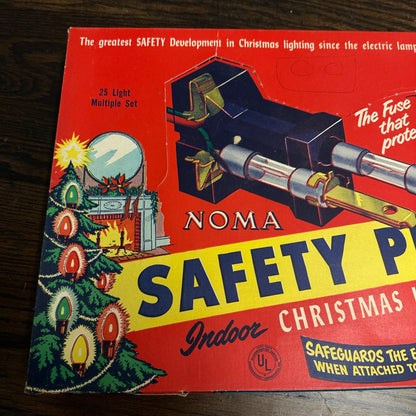 VINTAGE NOMA SAFETY PLUG CHRISTMAS STRING LIGHTS 24 INDOOR w/ORIGINAL BOX