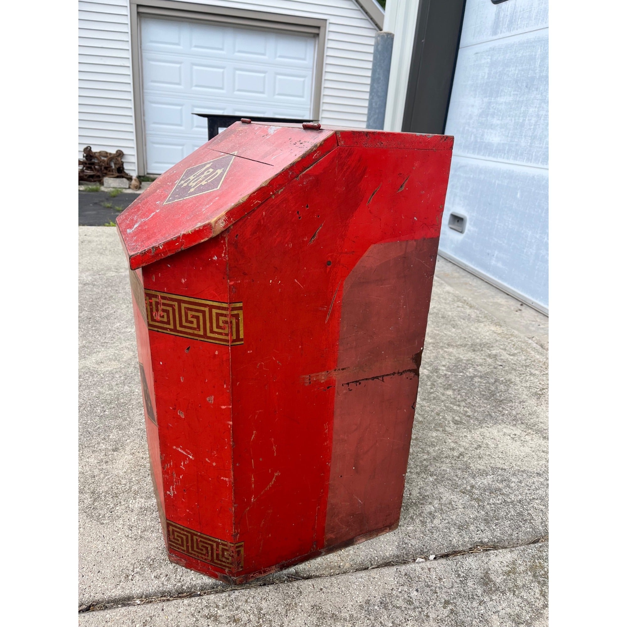Vintage 1900s A&P Atlantic & Pacific Co. Wooden Coffee Bin General Store Country