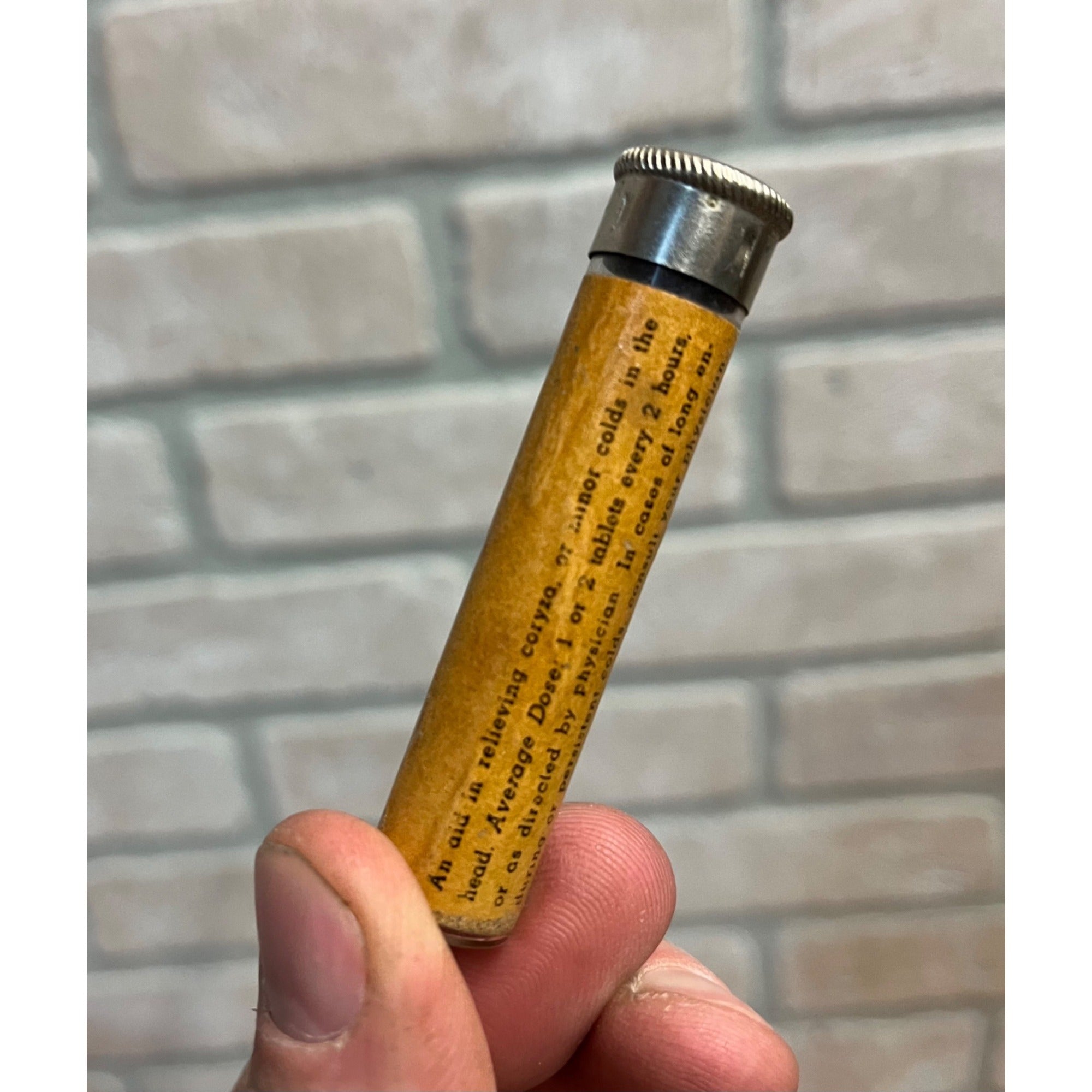 Vintage Rhinitabs Medicine Tube Empty Valentine Laboratories Chicago Chocolate