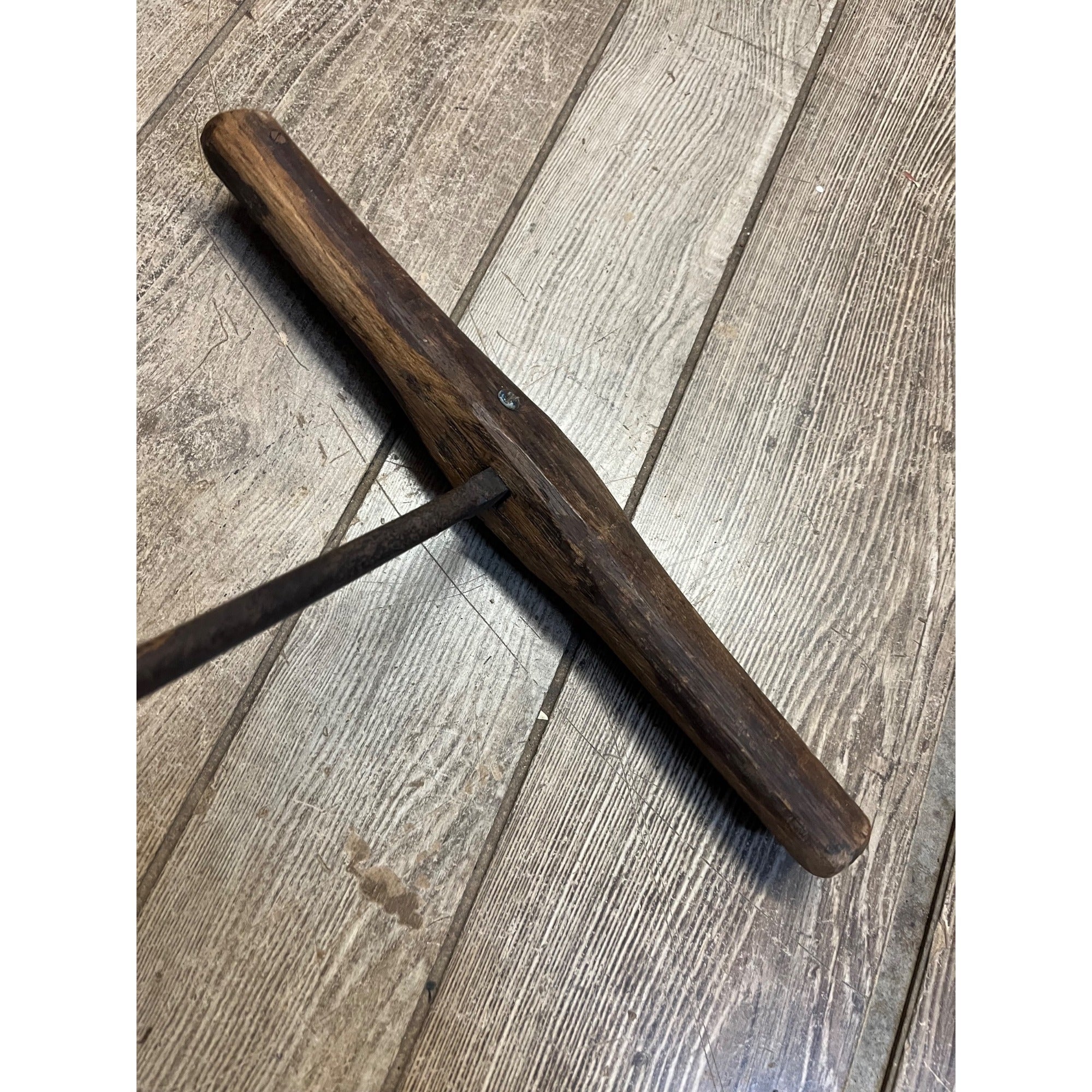 Antique Primitive Early T-Handle Hand  Drill Auger Woodworking Tool 17"