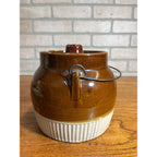 Vintage Red Wing Bean Pot Wire Bail Handle Union Stoneware Co  W/ Lid