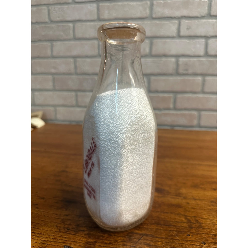 RARE Vintage Lawndale Milk Co. Dairy Marinette WI Wis Bottle One Quart Wisconsin