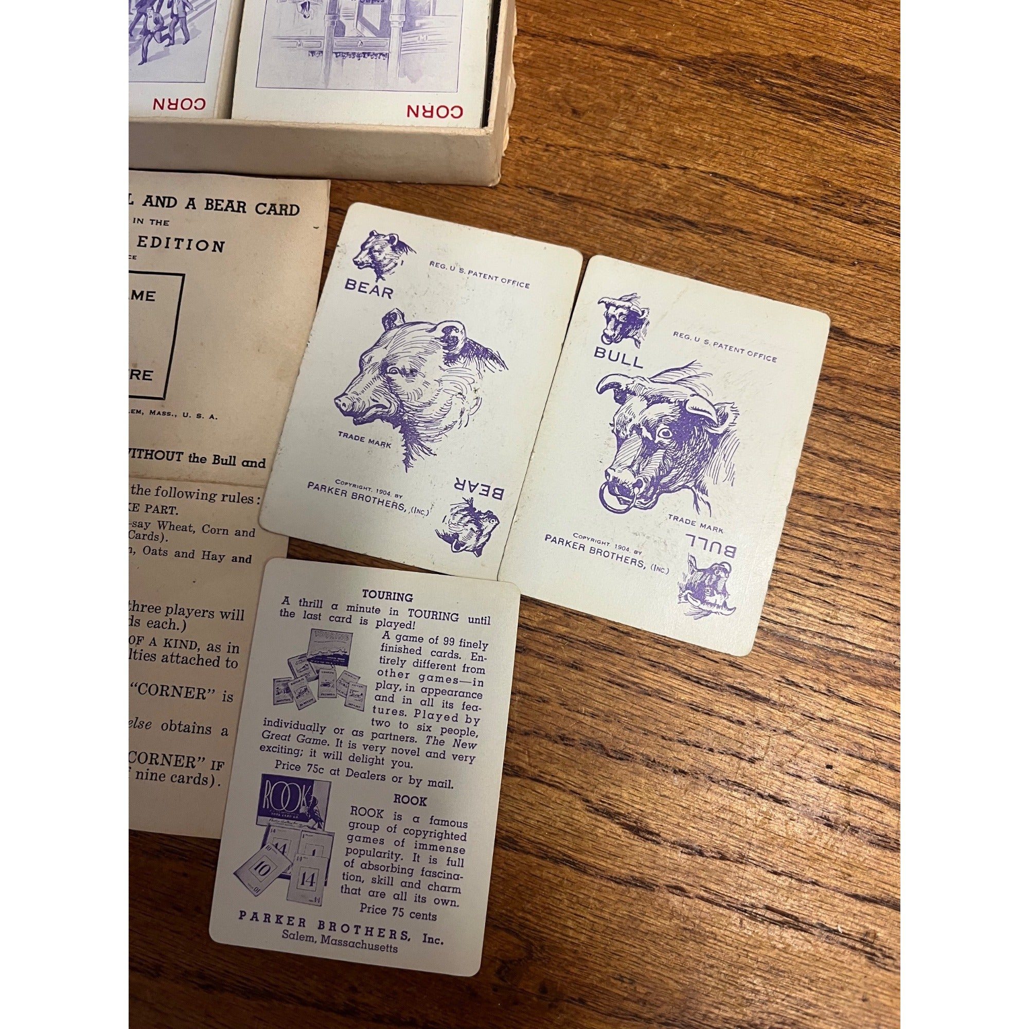 Vintage Pit Card Game Parker Brothers Incorporated USA 1919 Bull and Bear Edition Grain Exchange Complete