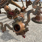 Antique Art Nouveau Victorian Hanging Ceiling Light Fixture Chandelier 5-Bulb