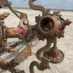 Antique Art Nouveau Victorian Hanging Ceiling Light Fixture Chandelier 5-Bulb