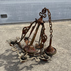 Antique Art Nouveau Victorian Hanging Ceiling Light Fixture Chandelier 5-Bulb