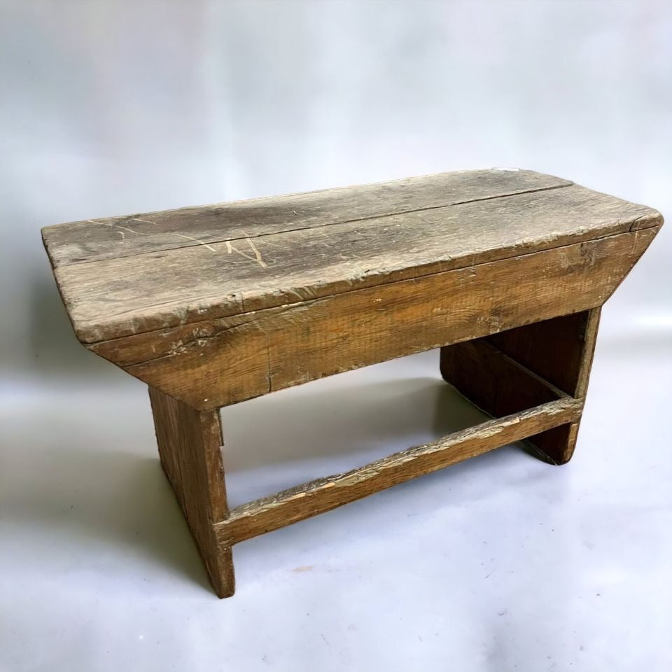 Antique Wooden Garden Bench Entryway Stool Plant Stand