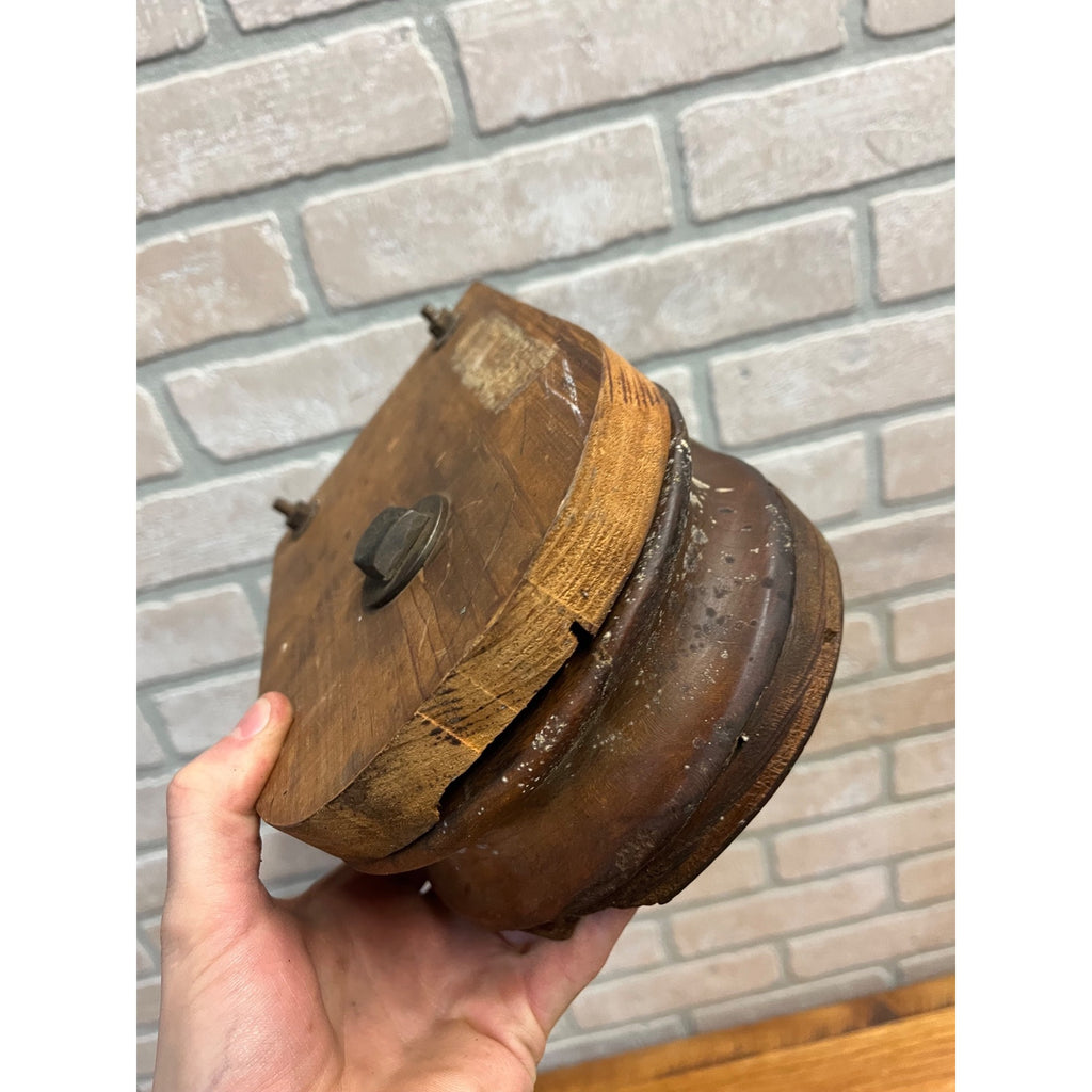 Antique Vintage Large Wooden 13.5" Hay Trolley Farm Rope Pulley