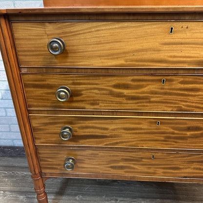 Antique Cherry Dresser w/ Mahohany Drawers American New England Vintage Four-Drawer