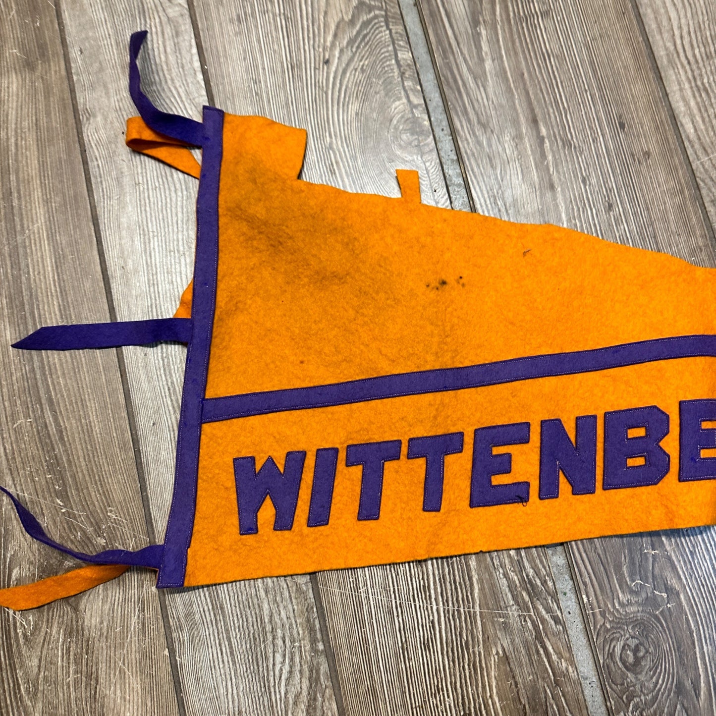 Vintage 1910s Wittenburg High School Wisconsin Early Sewn Felt Banner Pennant