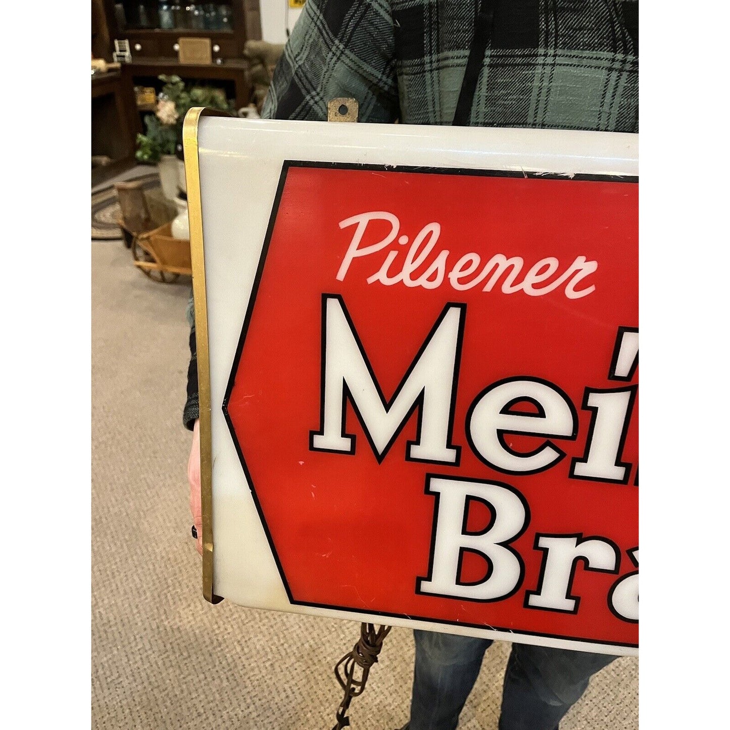 Vintage 1950s Meister Brau Beer Lighted Advertising Sign Peter Hand Chicago