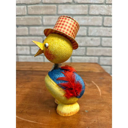 ANTIQUE EASTER CANDY CONTAINER CHICK PUTZ NODDER TOP HAT CONTAINE WEST GERMANY