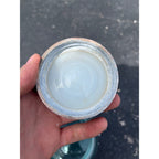 Vintage Ball Script Mason Jar Bubbly Quart Crude Glass Aqua Blue