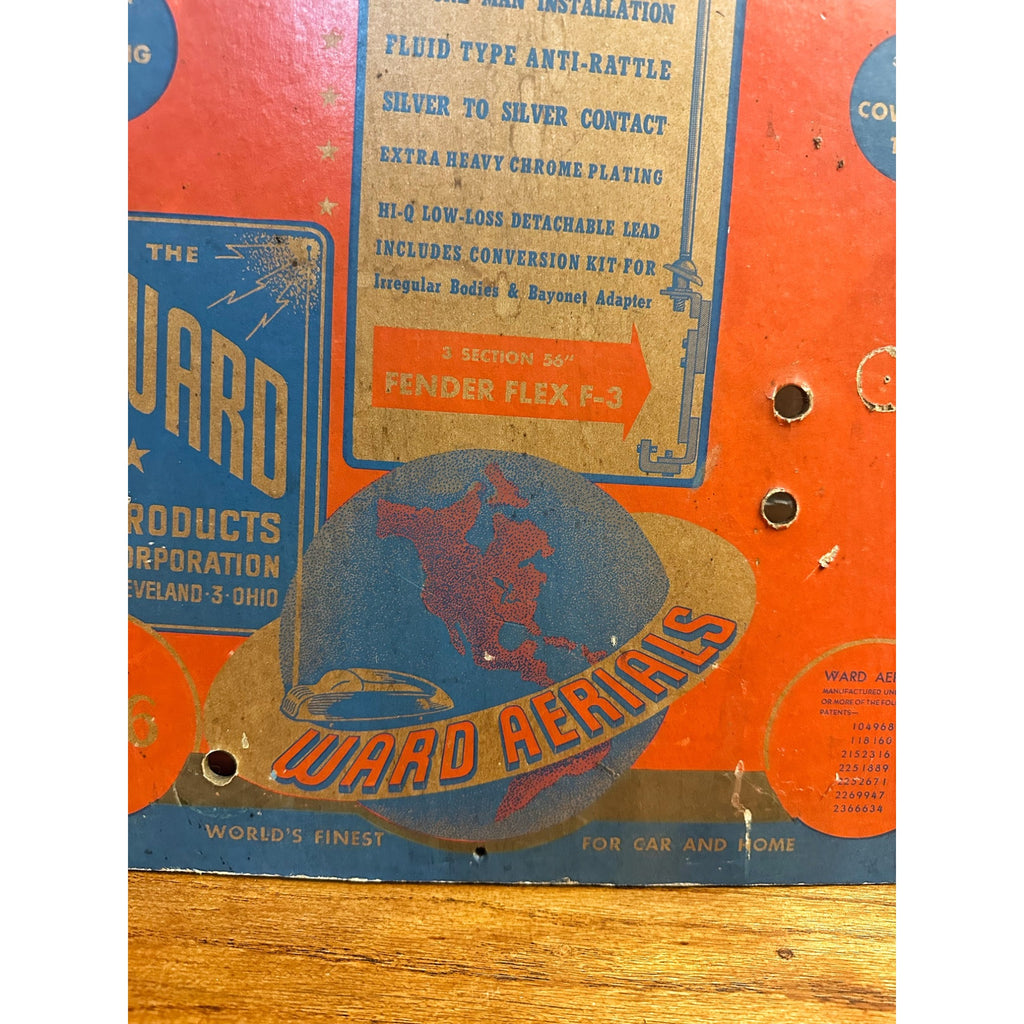 Vintage 1946 WWII Ward Aerials Antenna Homefront Advertising Sign Store Display