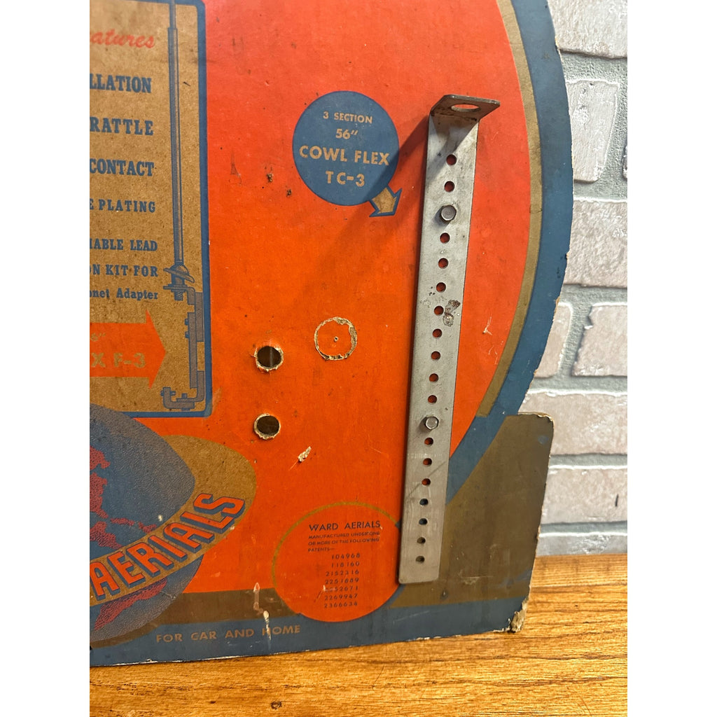 Vintage 1946 WWII Ward Aerials Antenna Homefront Advertising Sign Store Display