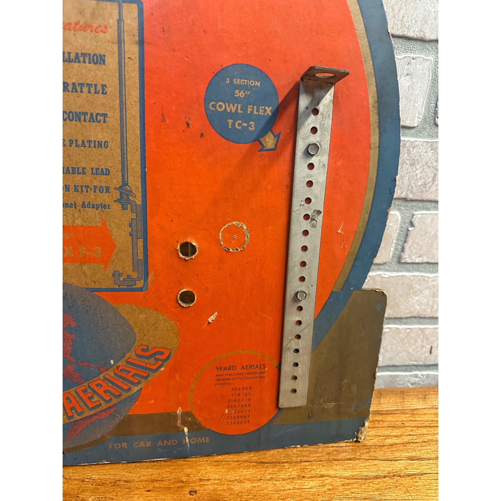 Vintage 1946 WWII Ward Aerials Antenna Homefront Advertising Sign Store Display
