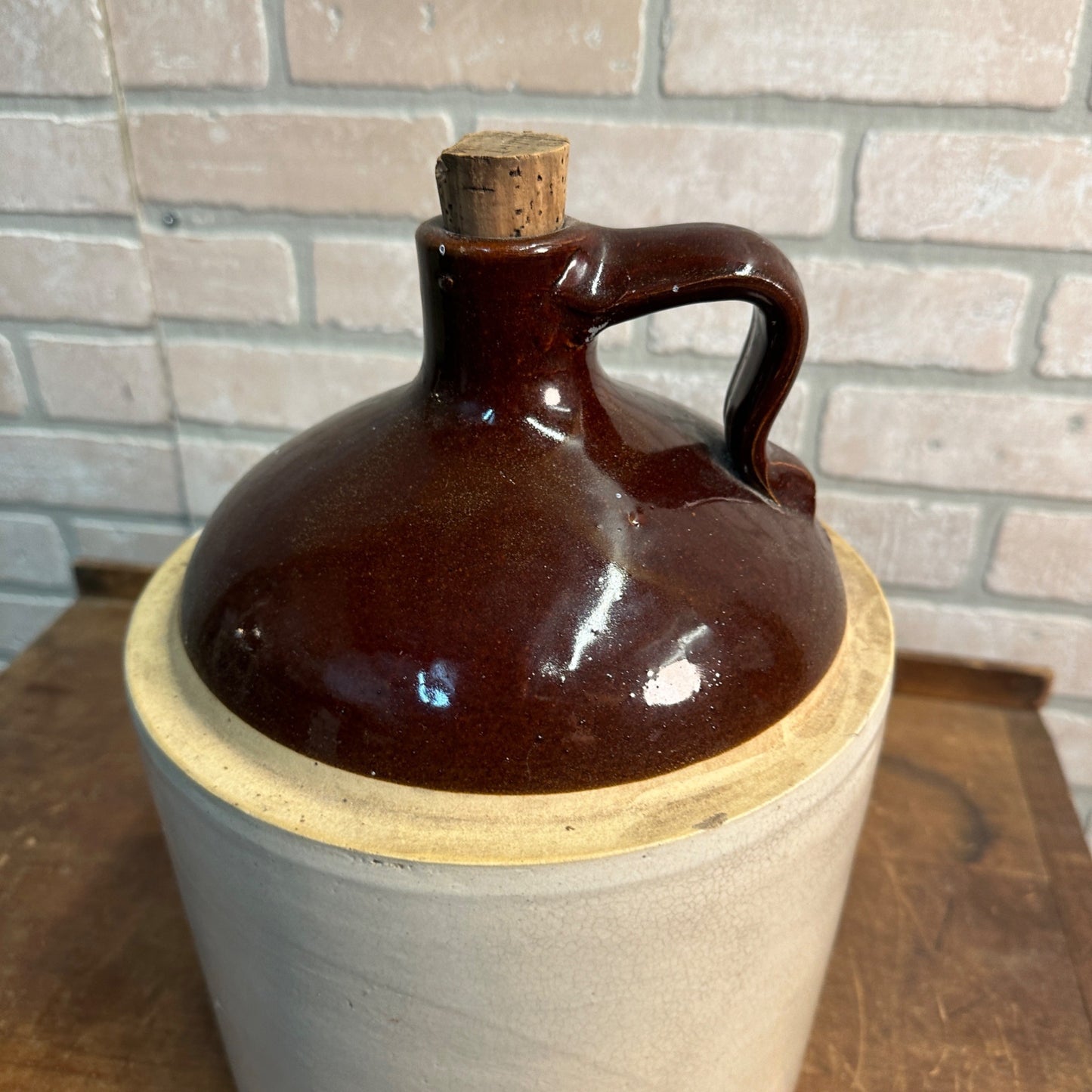 Antique Scarce Western Stoneware Maple Leaf Pottery Stoneware 2 Gallon Jug #2