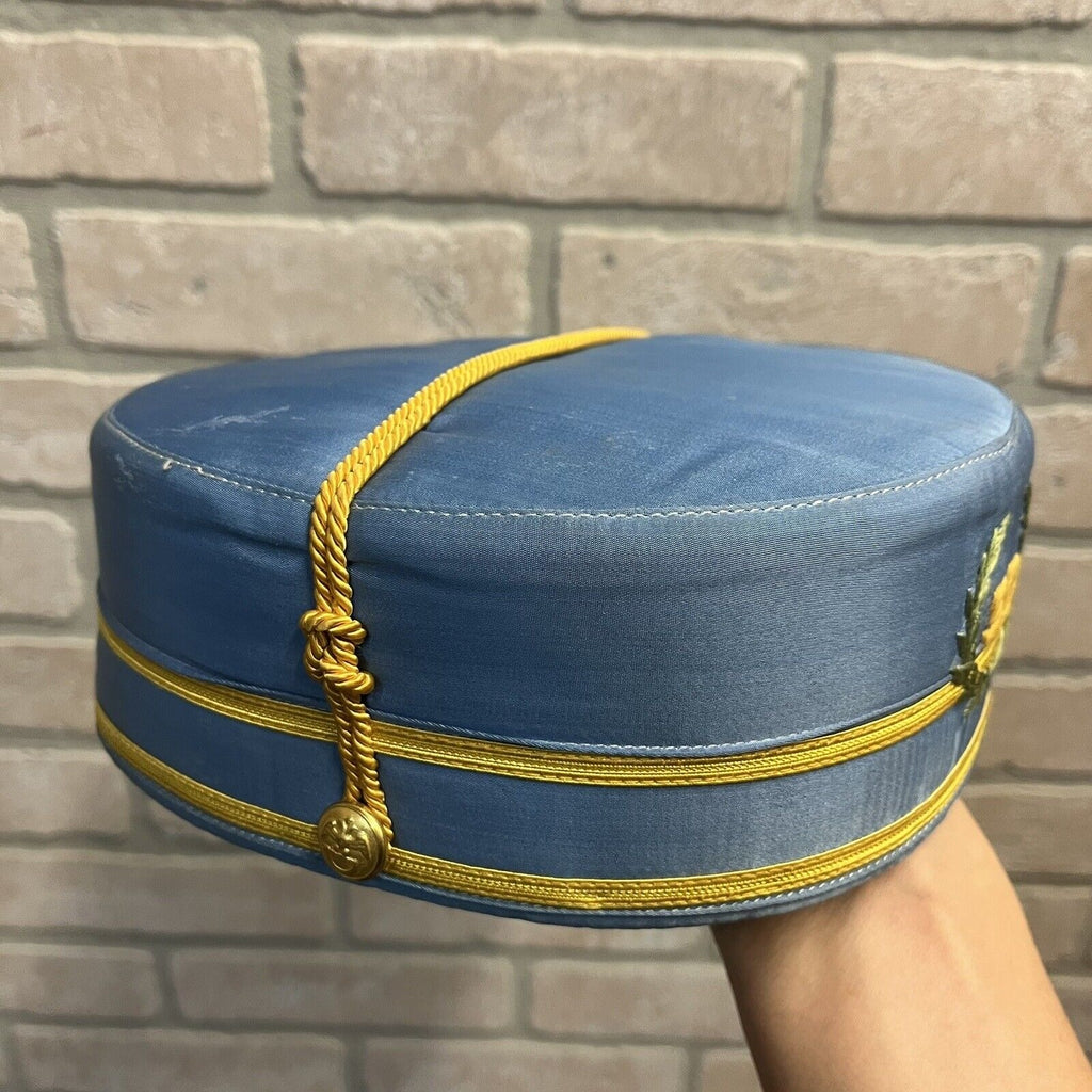 Vintage Masonic 50 Years Scottish Rite Light Blue Prayer Ritual Uniform Cap