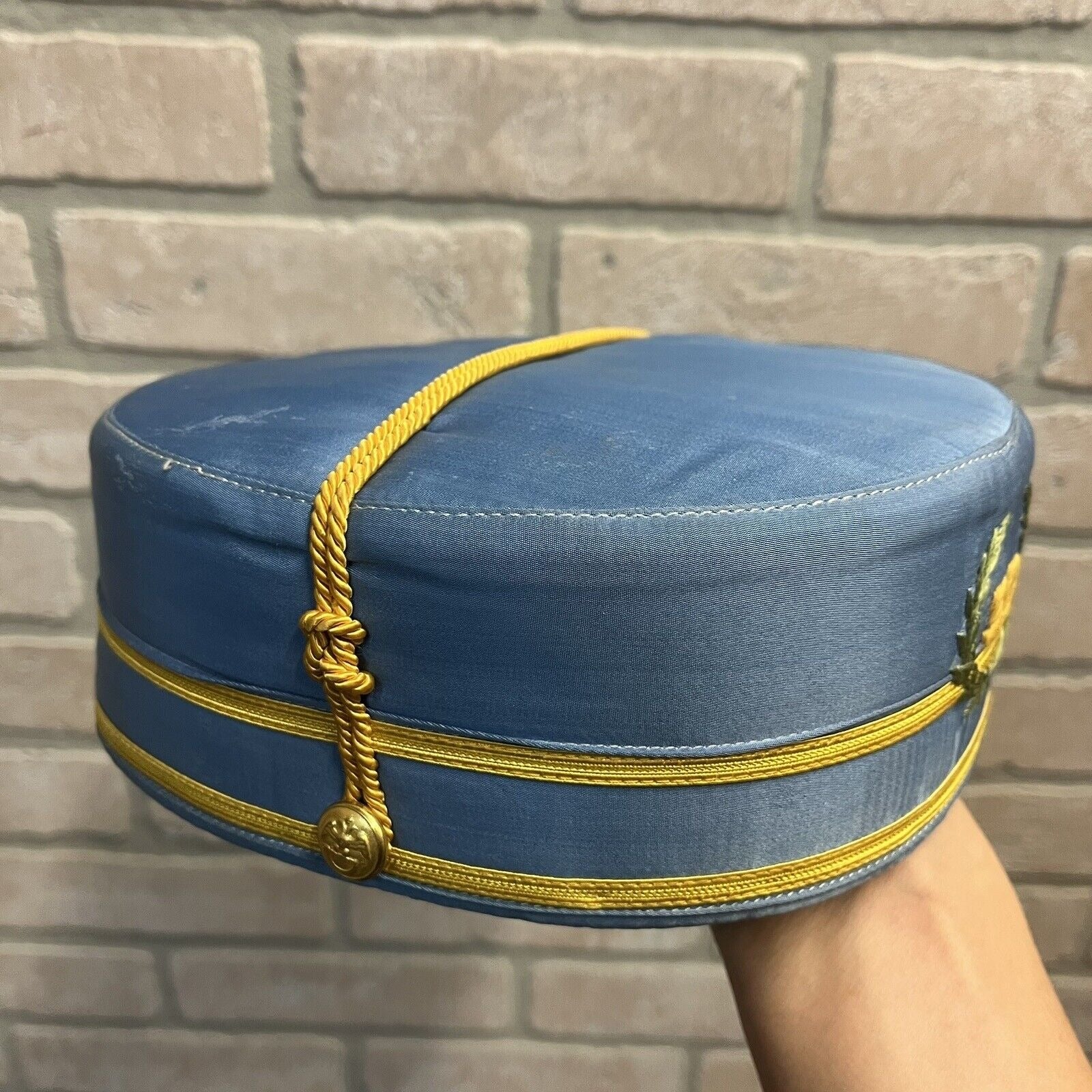 Vintage Masonic 50 Years Scottish Rite Light Blue Prayer Ritual Uniform Cap