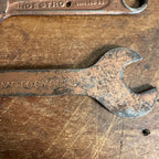 VINTAGE INDIAN MOTOCYCLES OPEN END MOTORCYCLE WRENCH W/ (2) INDESTRO