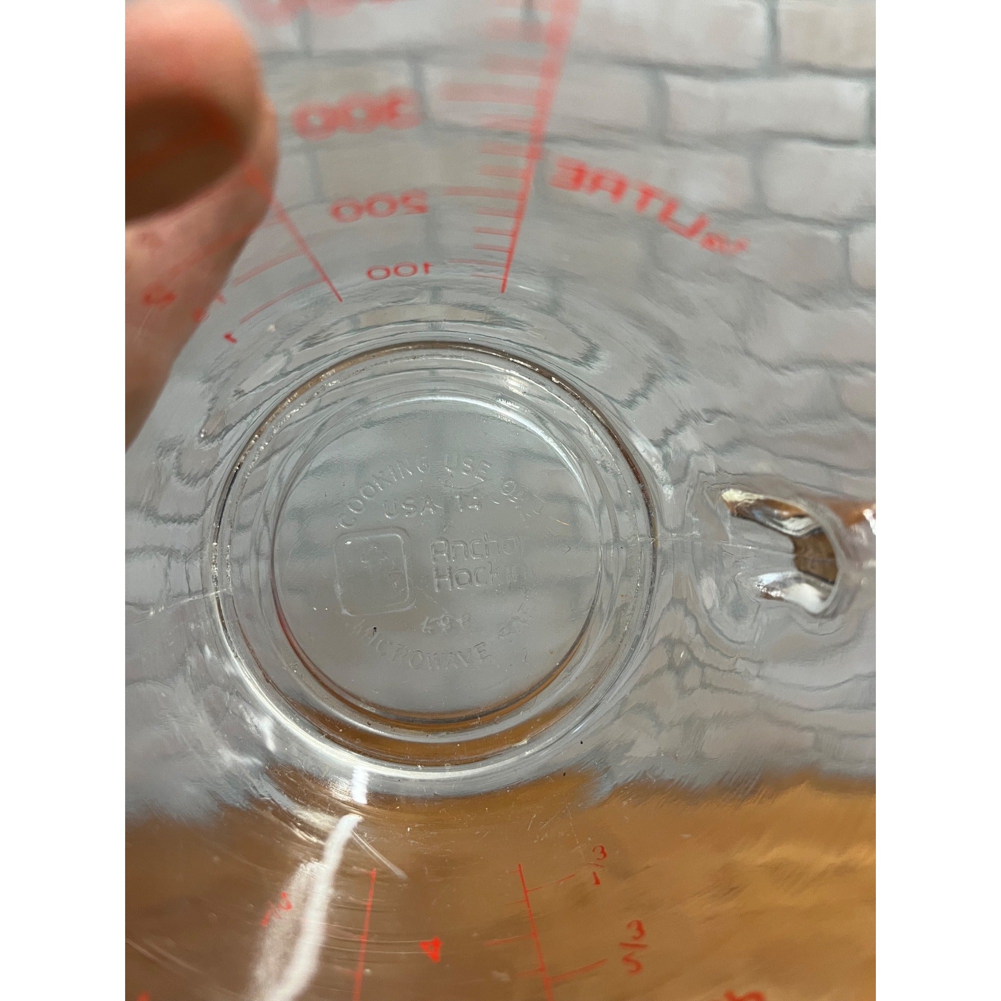 Vintage FIRE KING 2-Cup Measuring Cup Anchor Hocking D Handle #867