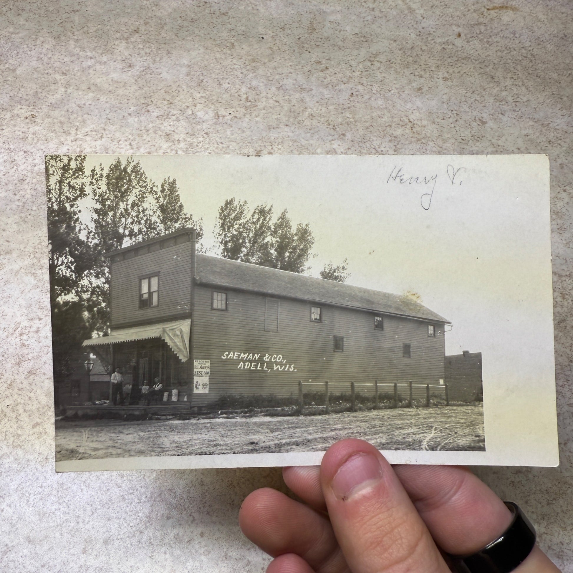 RPPC Adell Wis Saeman & Co General Store Postcard 1908 Postmark Vogelsang