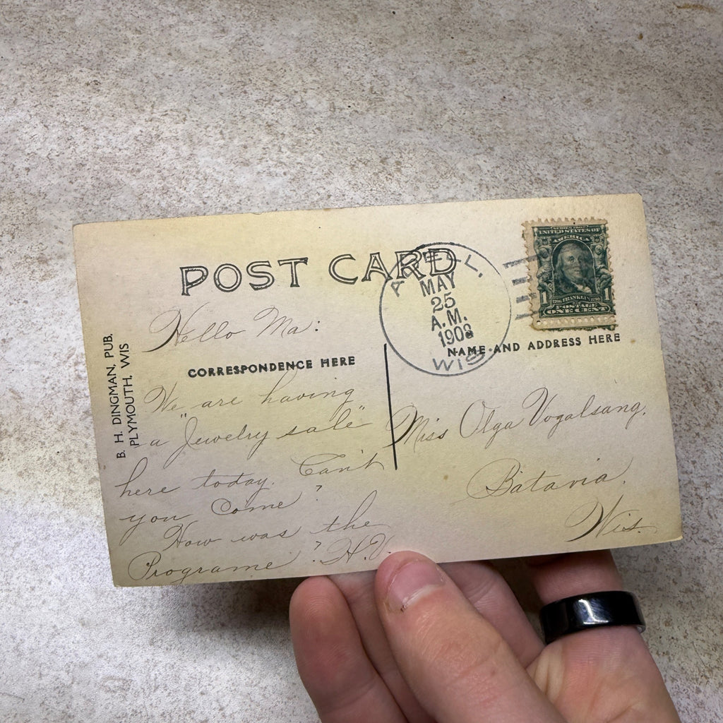 RPPC Adell Wis Saeman & Co General Store Postcard 1908 Postmark Vogelsang