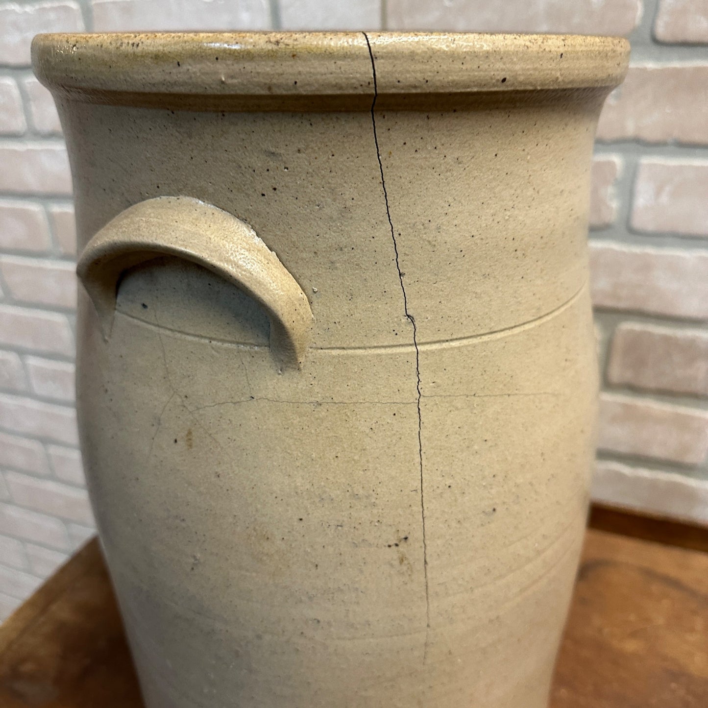 Antique Primitive Chicken Stencil Ohio Valley Butter Churn Stoneware Crock