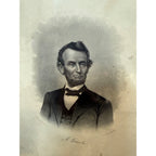 Antique Engraving Abraham Lincoln by M. Brady Photo C. Buttre Engraved Framed 1800s