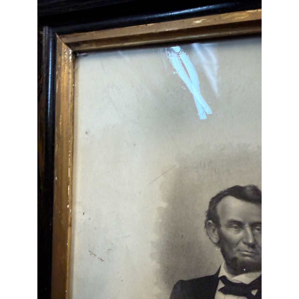Antique Engraving Abraham Lincoln by M. Brady Photo C. Buttre Engraved Framed 1800s