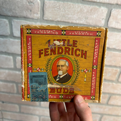 VINTAGE LITTLE FENDRICH BUDS FACTORY 202 INDIANA CIGAR BOX