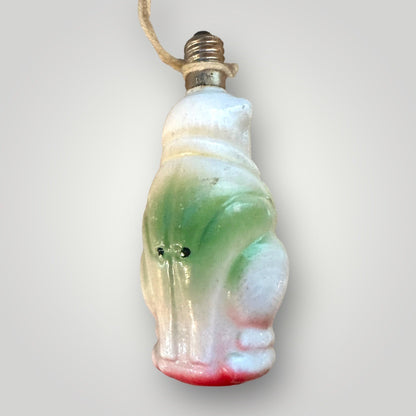 Vintage Christmas Cat Playing Violin Figural Glass Light Bulb