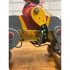 Vintage 1950s Wooden Toy Windup Jockey on Horse Clockwork Made in Japan