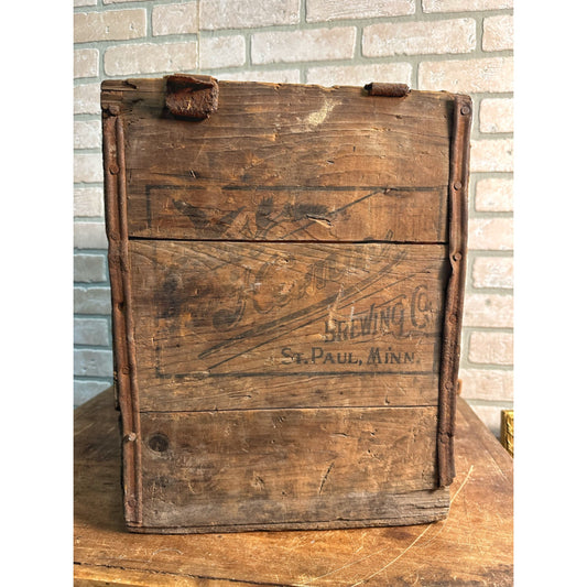 VINTAGE RARE HAMMS BEER BREWERY LARGE PICNIC BOTTLE WOOD BOX CRATE SIGN