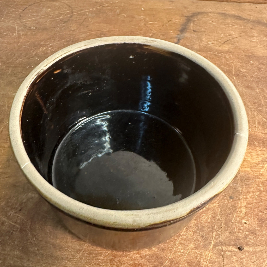 Antique 1# Albany Red Wing Unsigned Butter Crock brown