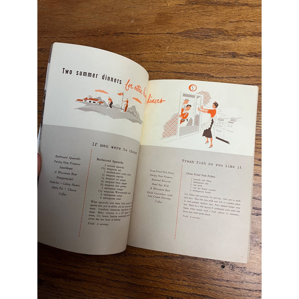 1948 Wisconsin State Brewers Cookbook Friendly Menus Vintage Centennial Recipes