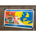 RARE Vintage 1969 7UP #Uncanny in Cans Poster By John Alcom  34"x21" Psychadelic