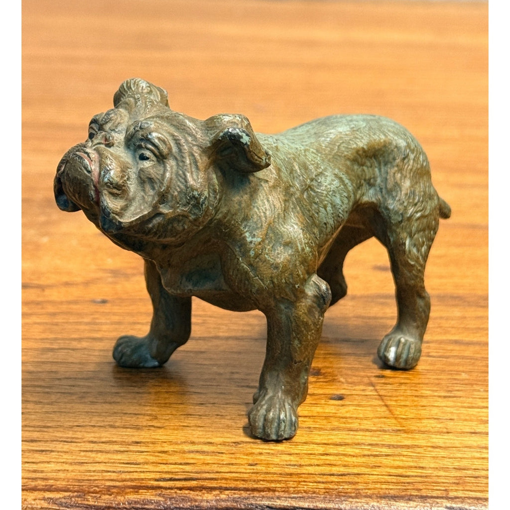 EXCEPTIONAL Antique Bronze Cold-Painted Bulldog Figure Bull Dog Austrian 4.5"
