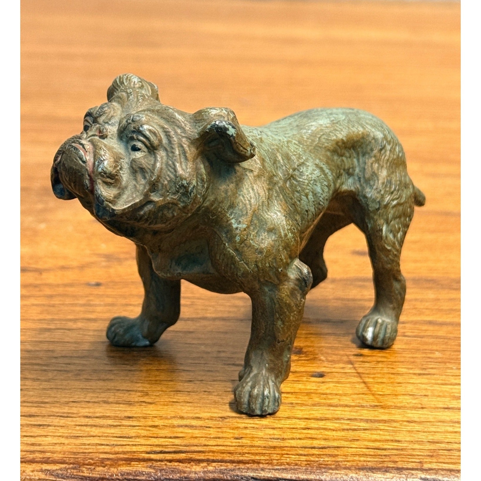 EXCEPTIONAL Antique Bronze Cold-Painted Bulldog Figure Bull Dog Austrian 4.5"