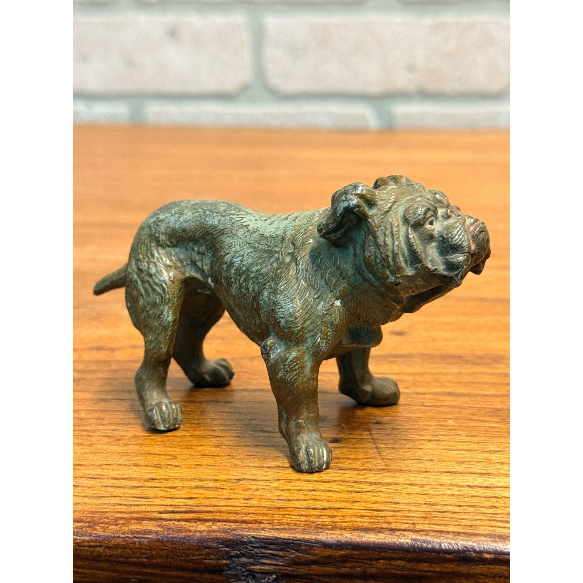 EXCEPTIONAL Antique Bronze Cold-Painted Bulldog Figure Bull Dog Austrian 4.5"