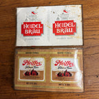 (2) G Heileman Flattened Uncut Can Sheets Pfeiffer Beer Heidel Brau