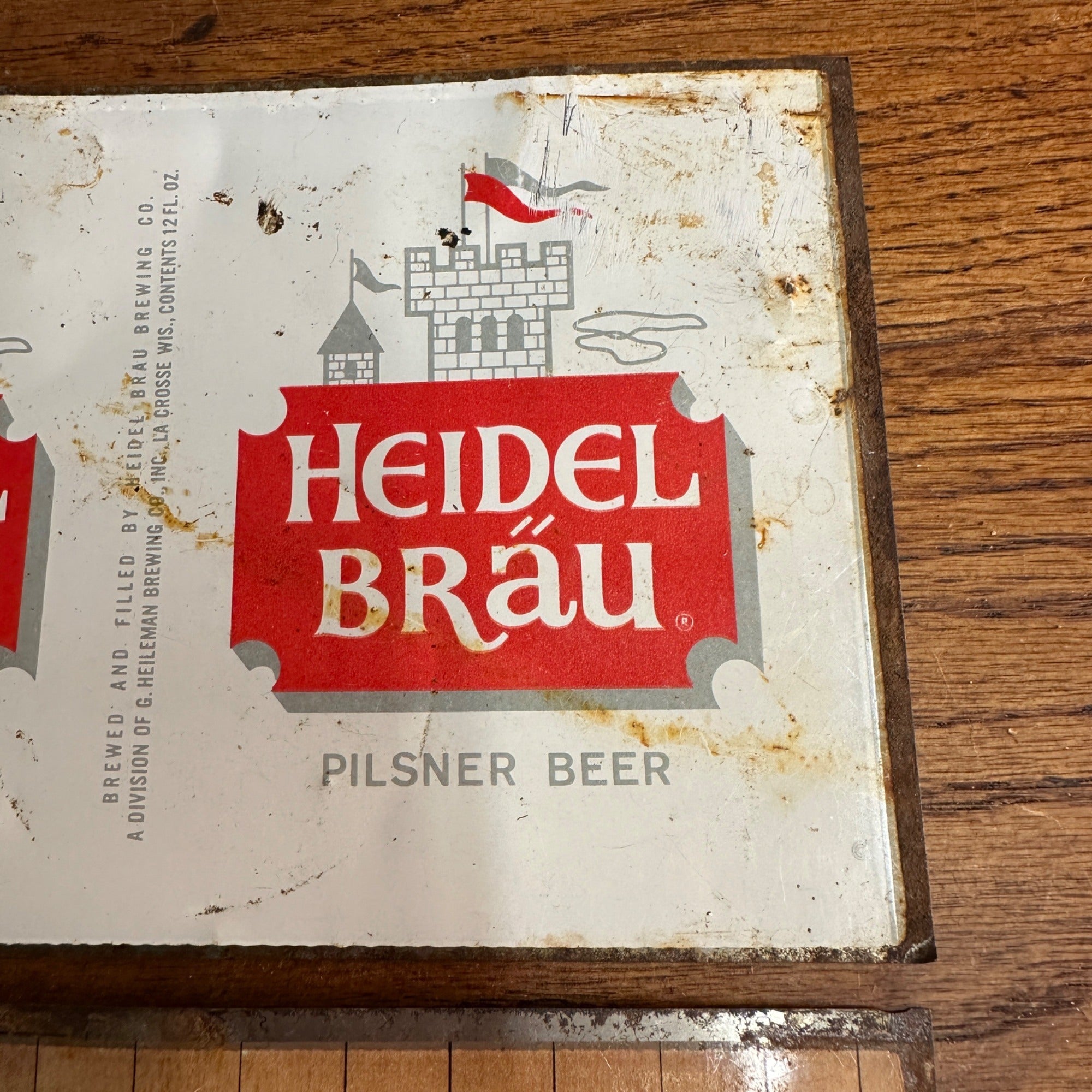 (2) G Heileman Flattened Uncut Can Sheets Pfeiffer Beer Heidel Brau