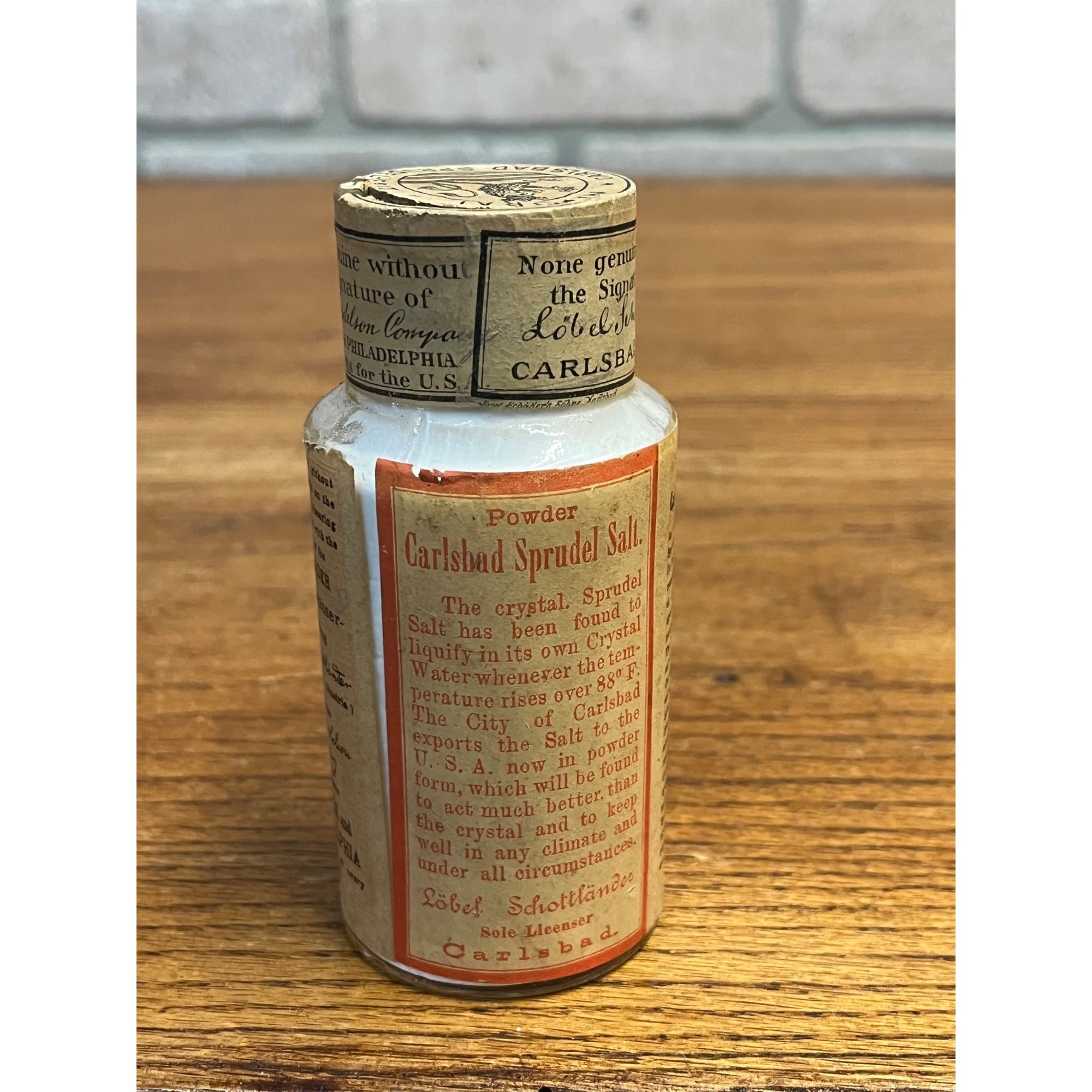 Vintage 1930s Carlsbad Sprudelsalt Sprudel Salt Bottle Apothecary Medicine