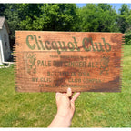 Vintage Clicquot Club Ginger Ale Soda Advertising Wood Crate Panel Sign